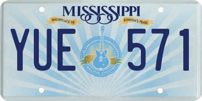 MS license plate YUE571