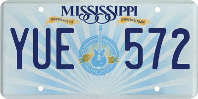 MS license plate YUE572