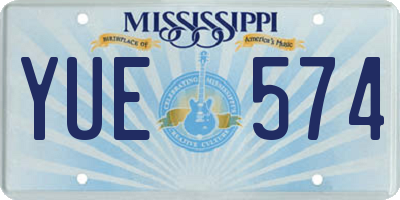 MS license plate YUE574