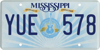 MS license plate YUE578