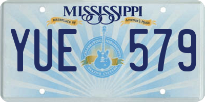 MS license plate YUE579