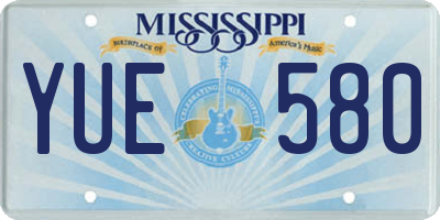 MS license plate YUE580