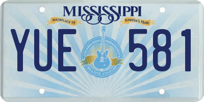 MS license plate YUE581