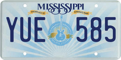 MS license plate YUE585