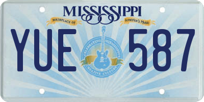 MS license plate YUE587