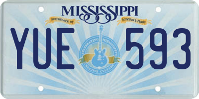 MS license plate YUE593
