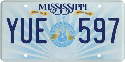 MS license plate YUE597