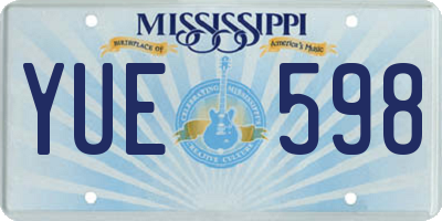 MS license plate YUE598