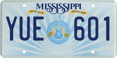 MS license plate YUE601