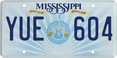 MS license plate YUE604