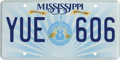 MS license plate YUE606