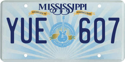 MS license plate YUE607