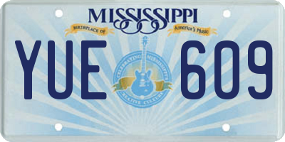 MS license plate YUE609