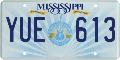 MS license plate YUE613