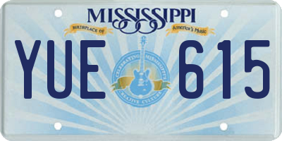 MS license plate YUE615