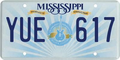 MS license plate YUE617