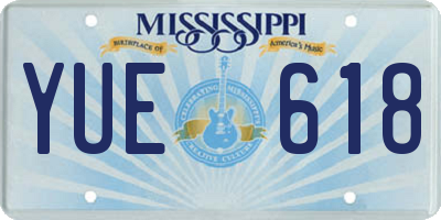 MS license plate YUE618