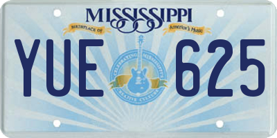 MS license plate YUE625