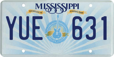 MS license plate YUE631