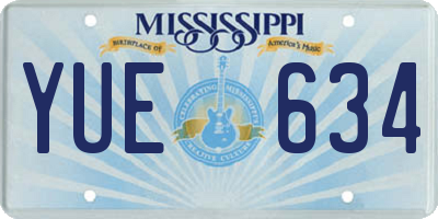 MS license plate YUE634