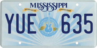 MS license plate YUE635