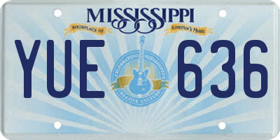 MS license plate YUE636