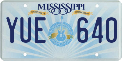 MS license plate YUE640