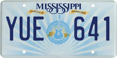 MS license plate YUE641