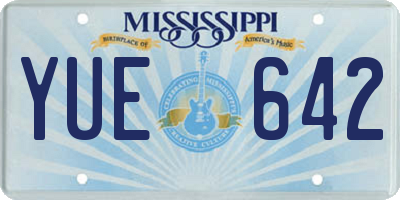 MS license plate YUE642