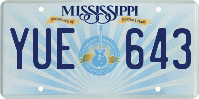 MS license plate YUE643