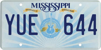 MS license plate YUE644