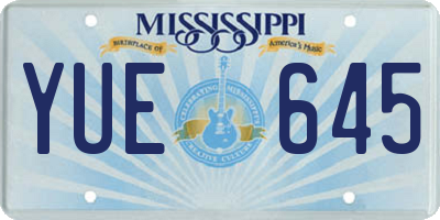 MS license plate YUE645