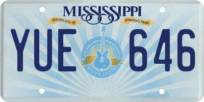 MS license plate YUE646