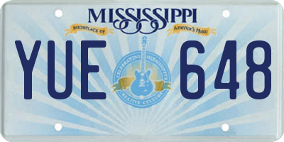 MS license plate YUE648