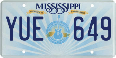 MS license plate YUE649