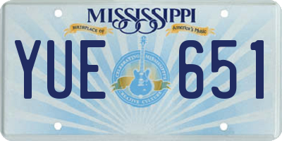 MS license plate YUE651