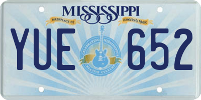 MS license plate YUE652