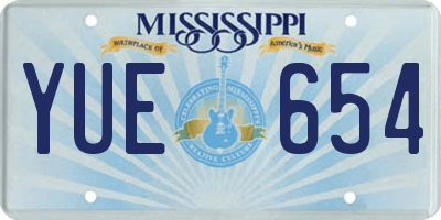 MS license plate YUE654
