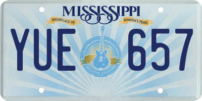 MS license plate YUE657