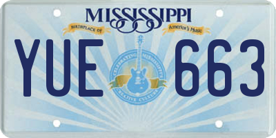 MS license plate YUE663