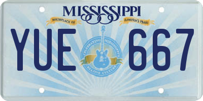 MS license plate YUE667