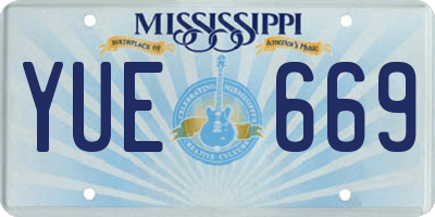MS license plate YUE669