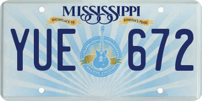 MS license plate YUE672
