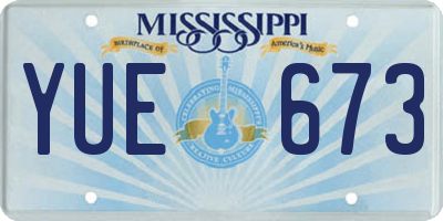 MS license plate YUE673