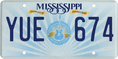 MS license plate YUE674