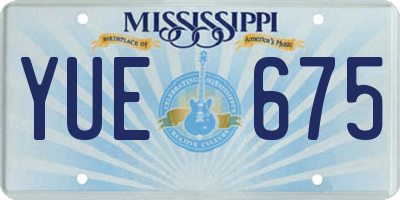 MS license plate YUE675