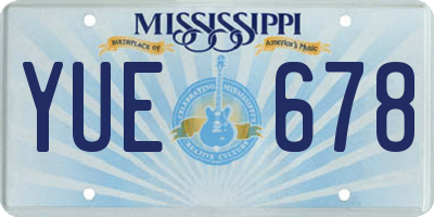MS license plate YUE678
