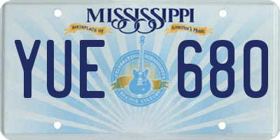MS license plate YUE680