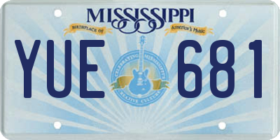 MS license plate YUE681