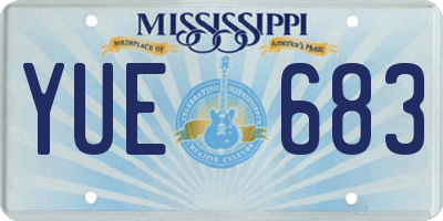 MS license plate YUE683